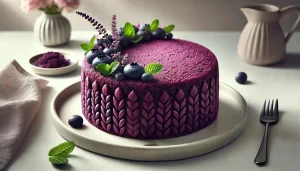 Torta de maíz morado en rebanadas