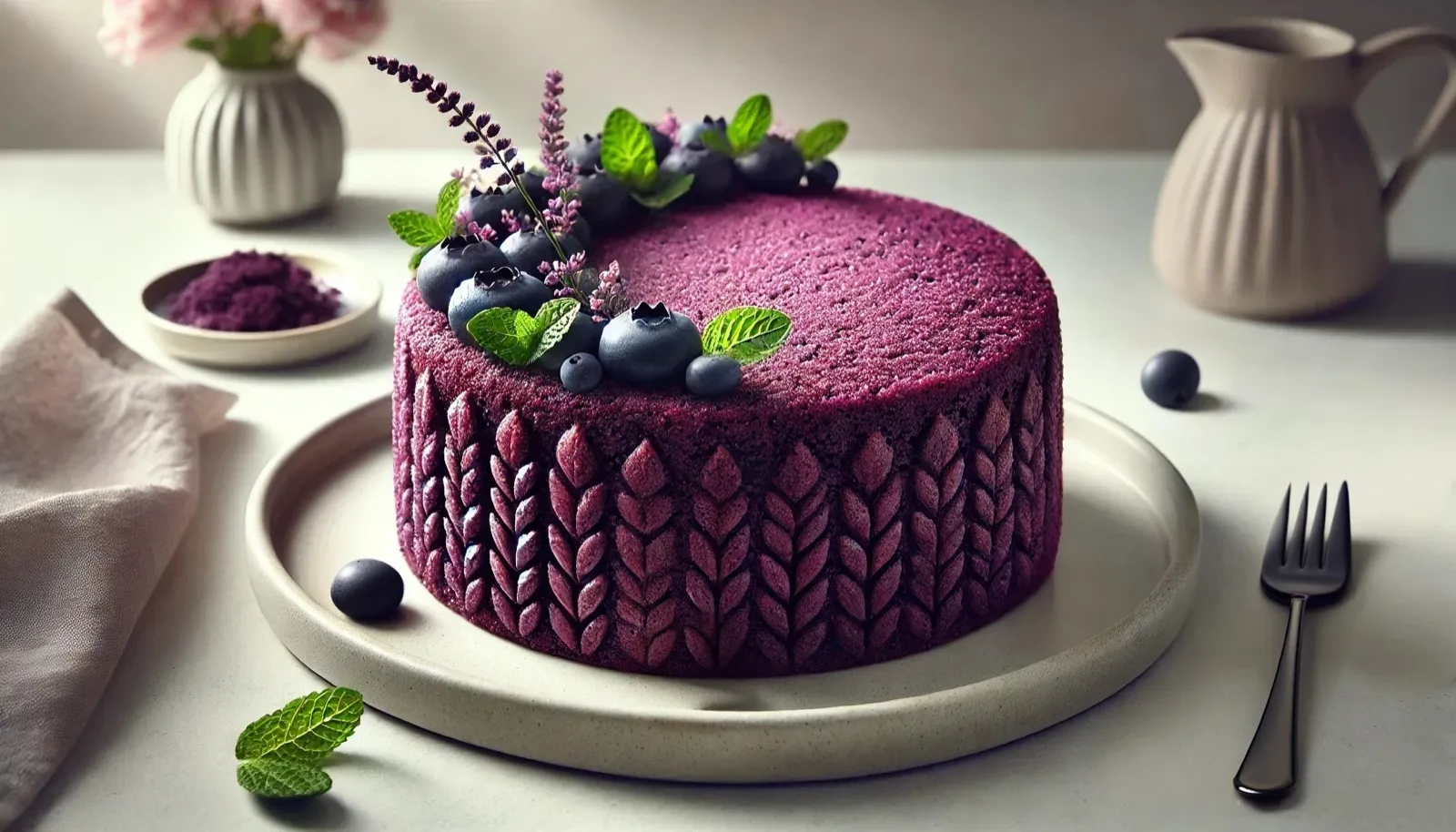 Torta de maíz morado en rebanadas